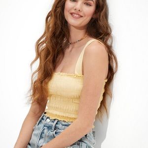 NWOT AE CROPPED SMOCK TANK
